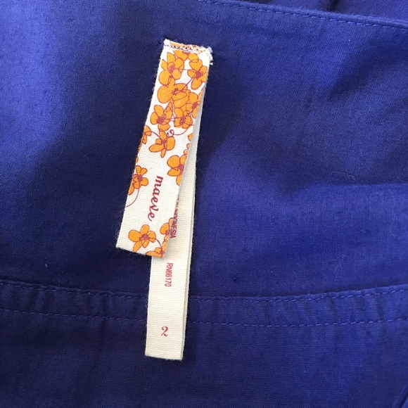 ANTHROPOLOGIE Maeve Royal Blue Empire V-Neck Dress - Picture 7 of 9